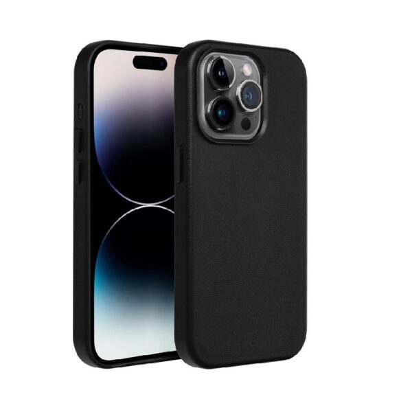 ΘΗΚΗ ΣΙΛΙΚΟΝΗΣ LEATHER MAG ΓΙΑ IPHONE 15 PLUS - ΜΑΥΡΗ