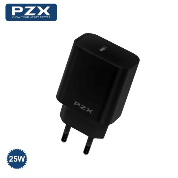 PZX P51 ΑΝΤΑΠΤΟΡΑΣ USB-C PD 25W ΚΑΙ ΚΑΛΩΔΙΟ USB-C & USB-C - ΜΑΥΡΟ