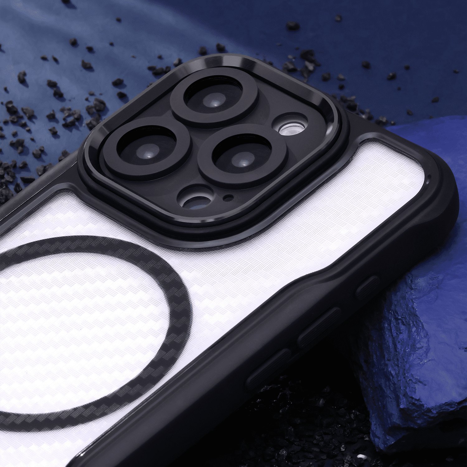 DEF_CARBON_16_PRO_MAX_BLACK_4 ΘΗΚΗ ΣΙΛΙΚΟΝΗΣ DEFENDER CARBON MAG ΓΙΑ IPHONE 16 PRO MAX -ΜΑΥΡΗ - Image 5