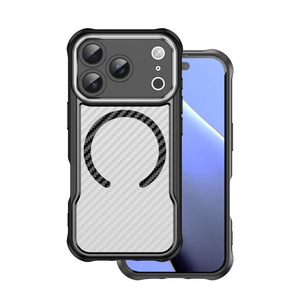 ΘΗΚΗ ΣΙΛΙΚΟΝΗΣ DEFENDER CARBON MAG ΓΙΑ IPHONE 17 PRO MAX -ΜΑΥΡΗ