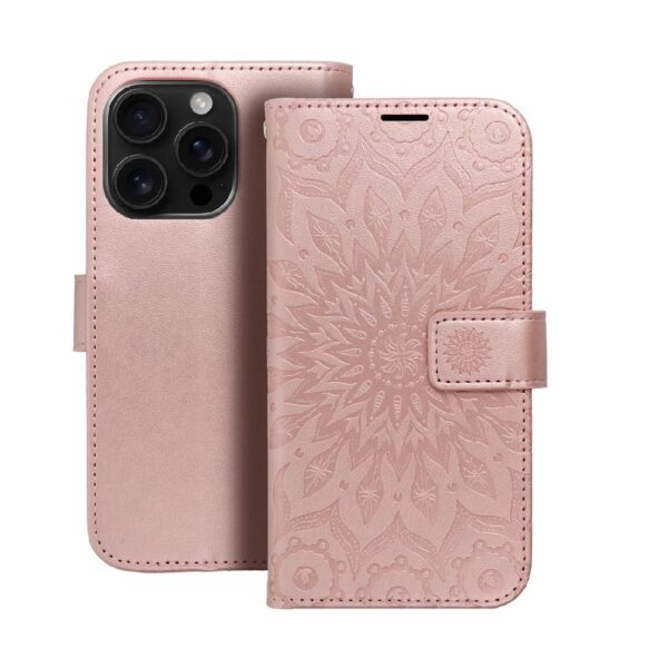 ΘΗΚΗ ΒΙΒΛΙΟ  MEZZO ΓΙΑ IPHONE 16 PRO - ΡΟΖ ΧΡΥΣΗ