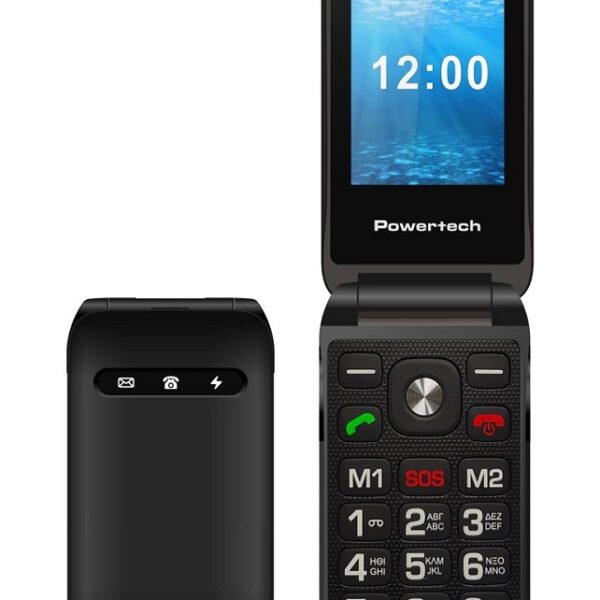 ΚΙΝΗΤΟ ΤΗΛΕΦΩΝΟ POWERTECH MILLY FLIP V2, 2.4" DUAL SIM - ΜΑΥΡΟ