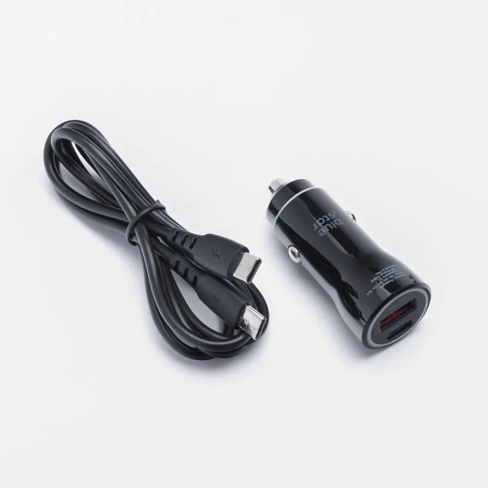 CAR CHARGER BLUE STAR 2 PORTS 3A 30W + CABLE USB C - USB C BLACK - Image 4