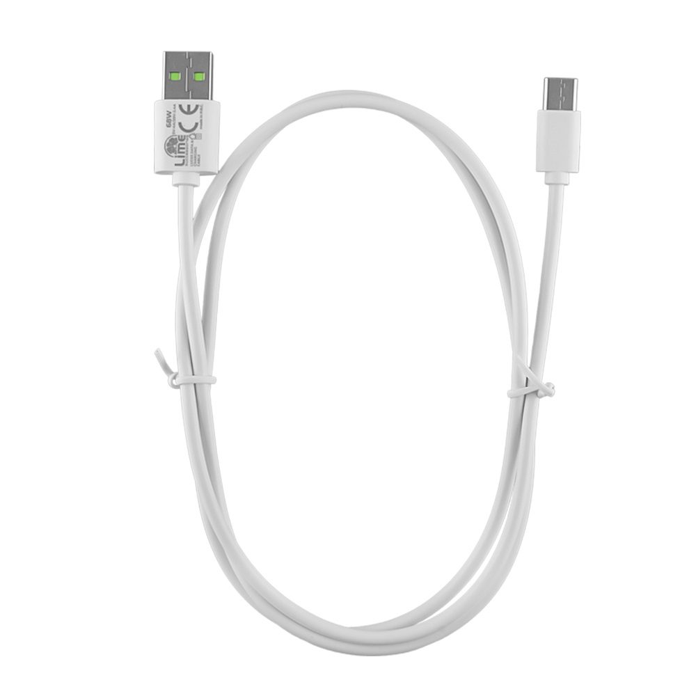 LIME_68W_4A_WHITE_4 ΚΑΛΩΔΙΟ USB ΣΕ USB C LIME CHARGE-DATA LONG 4A 1m LUC03 68W-ΑΣΠΡΟ - Image 3