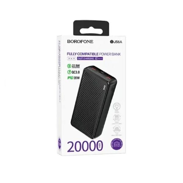 POWERBANK BOROFONE  20000mAh 22.5W BJ56A - ΜΑΥΡΟ