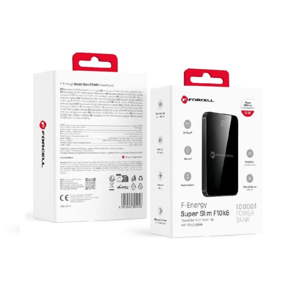 POWERBANK FORCELL MAGSAFE F10K8 QC4.0 PD3.0 15W 10000 mAh-ΜΑΥΡΟ