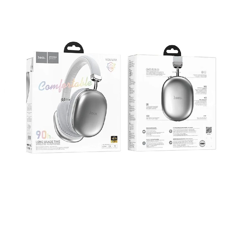 HOCO_W35_MAX_SILVER_1 WIRELESS BLUETOOTH HEADPHONES HOCO W35 MAX - ΑΣΗΜΙ - Image 2