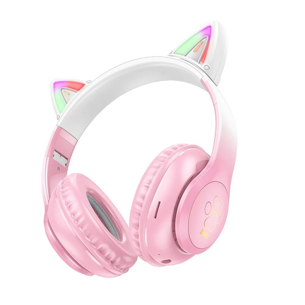 HOCO_W42_PINK_1 WIRELESS HEADPHONES HOCO W42 CAT EAR - ΡΟΖ - Image 1