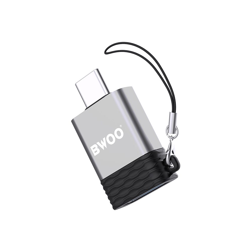 BWOO_OTG_1 ΑΝΤΑΠΤΟΡΑΣ BWOO (OTG) ΒΖ-35 TYPE C σε USB ΥΠΟΔΟΧΗ - ΓΚΡΙ - Image 2