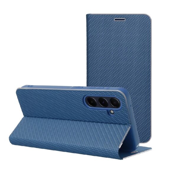 ΘΗΚΗ ΒΙΒΛΙΟ LUNA CARBON ΓΙΑ SAMSUNG GALAXY A27 5G - ΜΠΛΕ